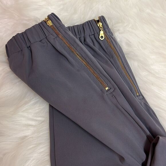 Zyia Joggers Large Gray Peak Zipper Ankle Casual Gym Fitted Drawstring C34 - Picture 6 of 8